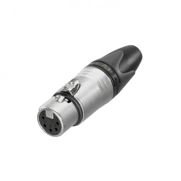 Đầu nối cáp cái 5 chân Neutrik NC5FXX vỏ mạ niken, tiếp điểm mạ bạc